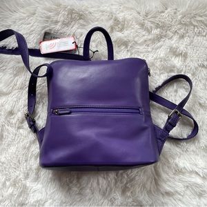 ili New York mini leather backpack Purple NWT